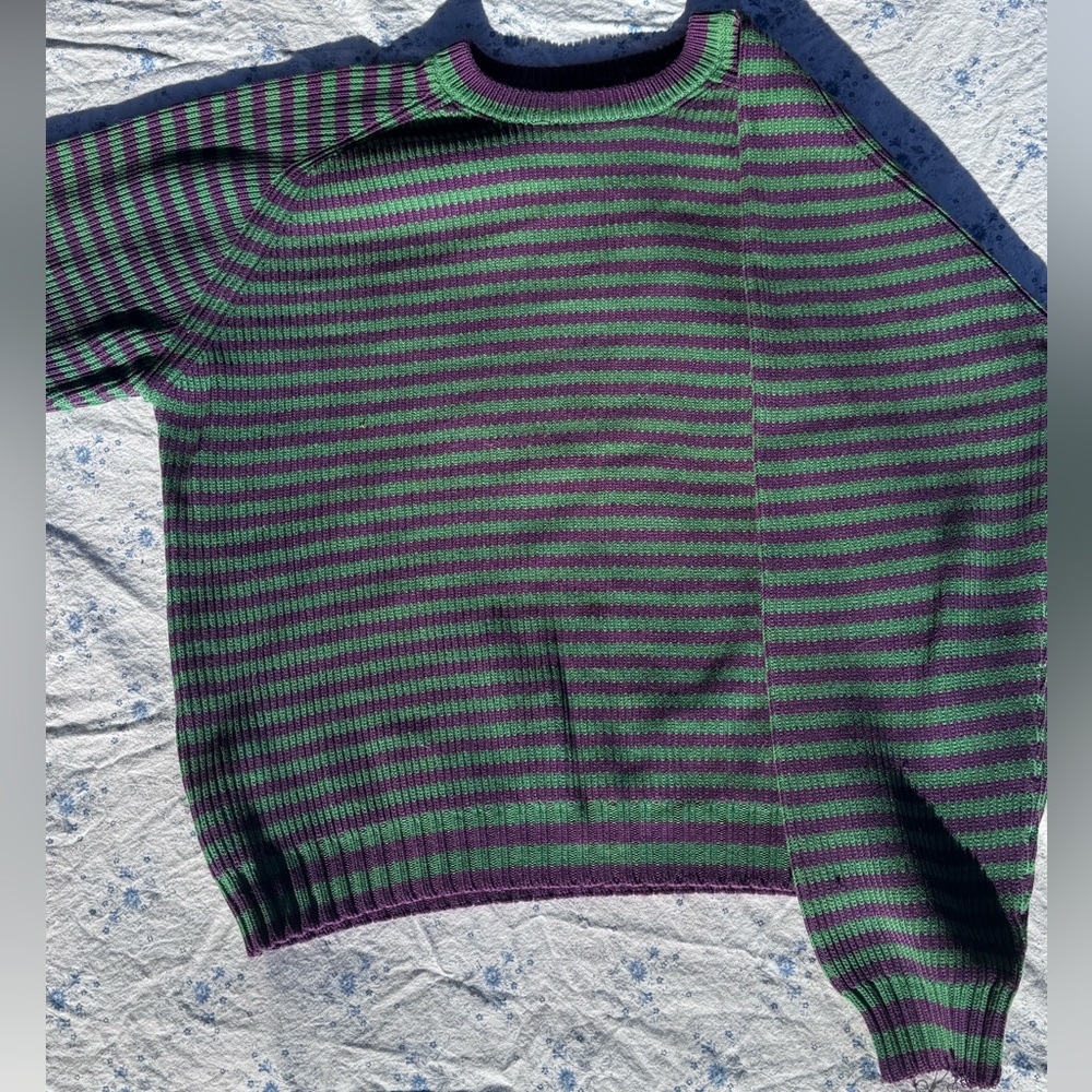Brooks Brothers Green and purple stripped sweater